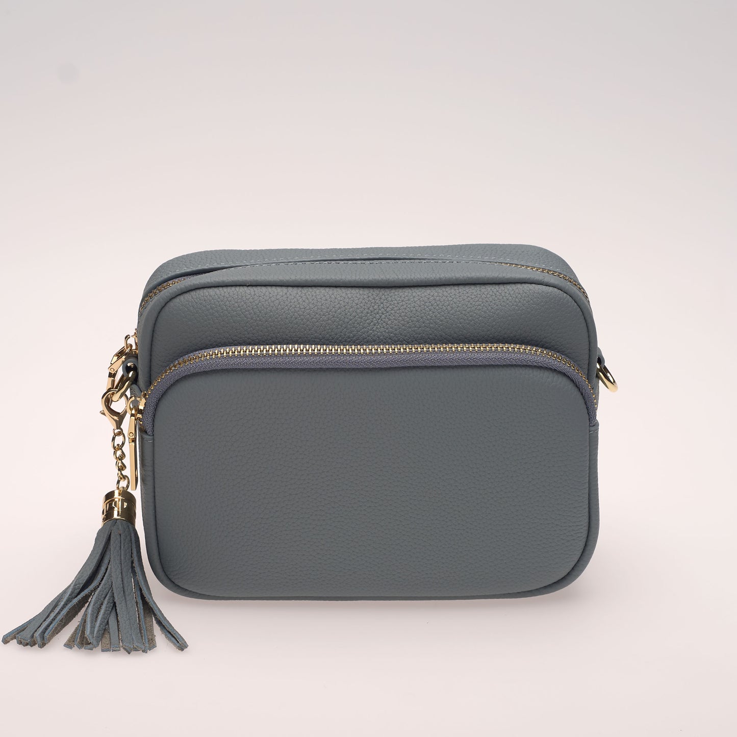 Blue Leather Crossbody Bag Front View - The Downton by Swoon London