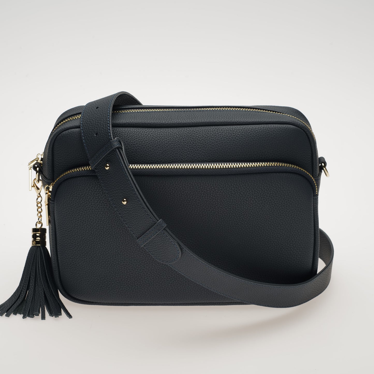 Large Crossbody Bag - Downton XL in Dark Navy with Matching Leather Strap