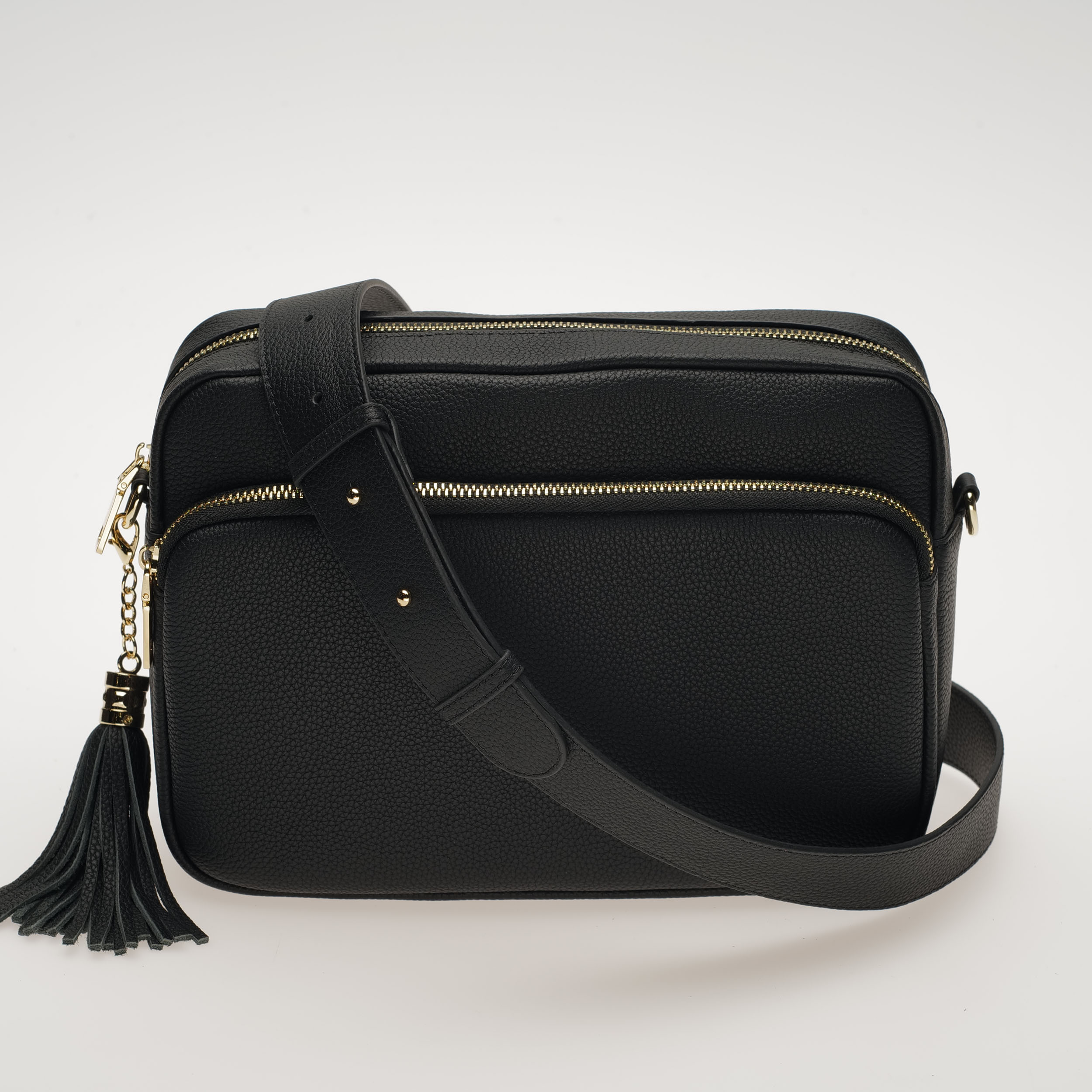 Large black leather crossbody bag online