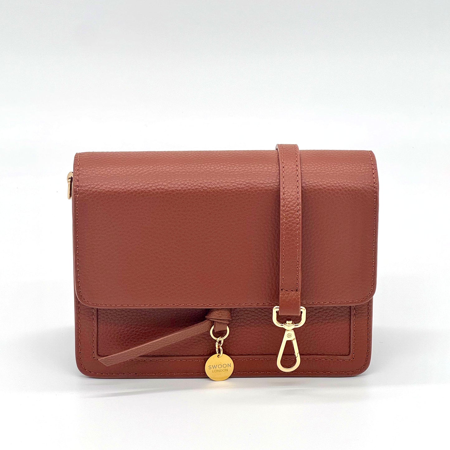 leather handbag with strap - The Harlan by Swoon London