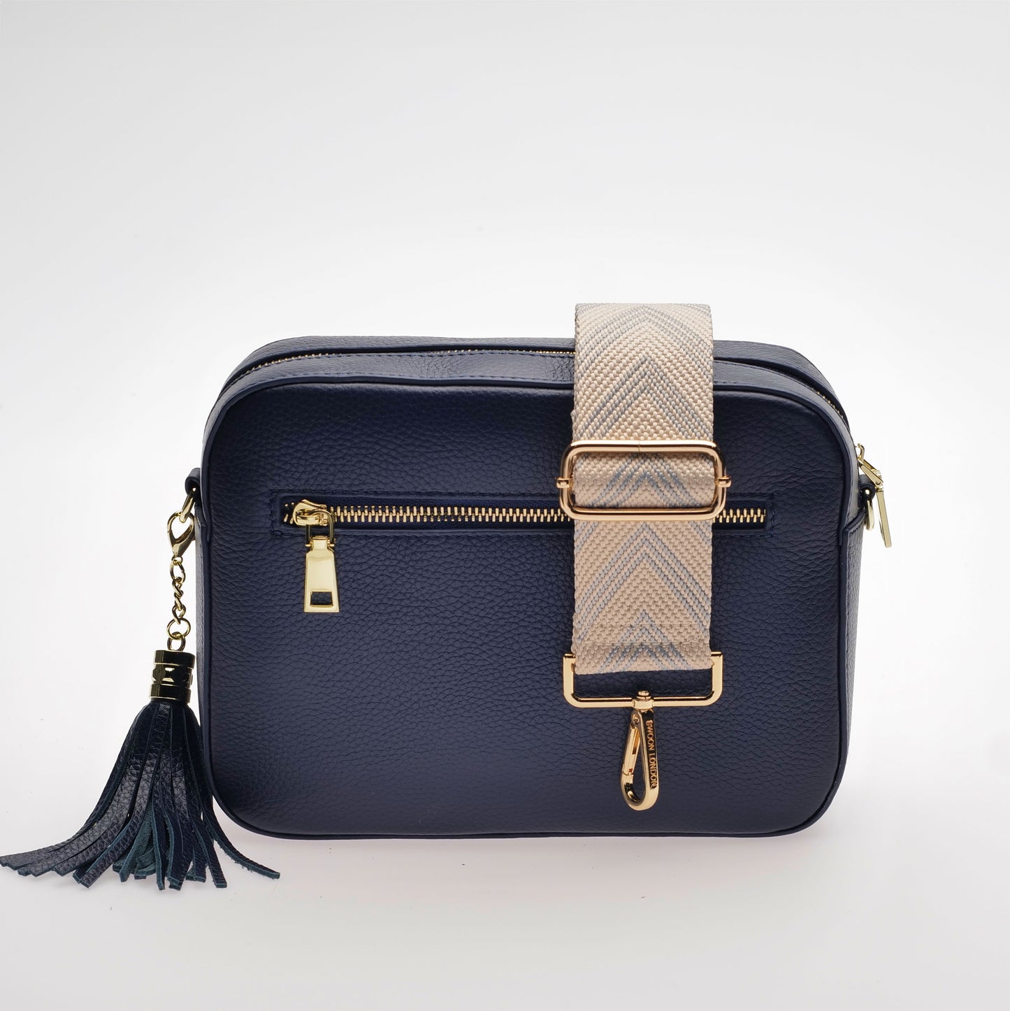 Stratford in Dark Navy with Grey Herringbone Strap