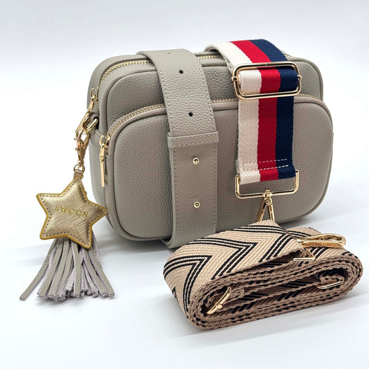 Stone leather crossbody bag set by Swoon London