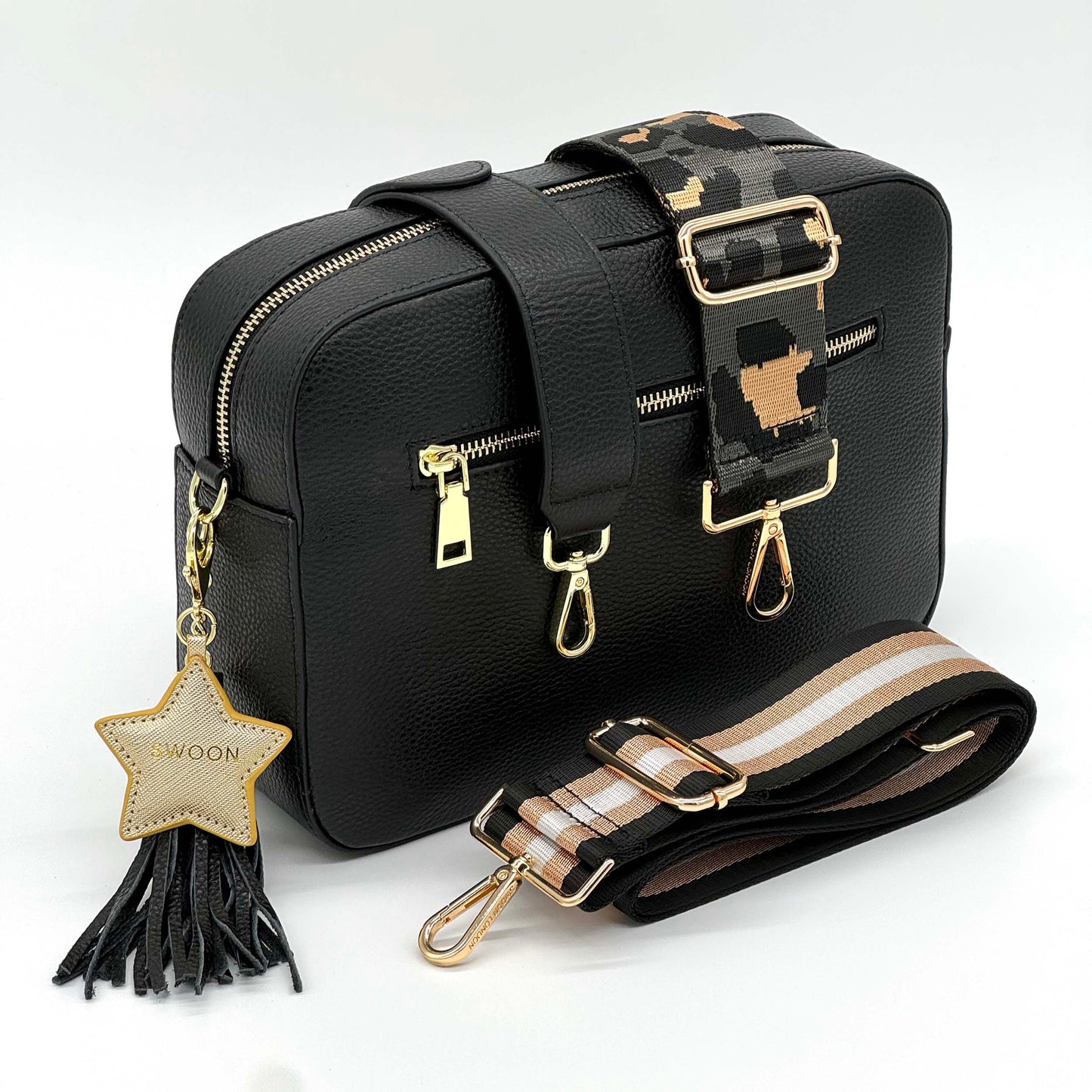 Big Black Shoulder Bag Set by Swoon London