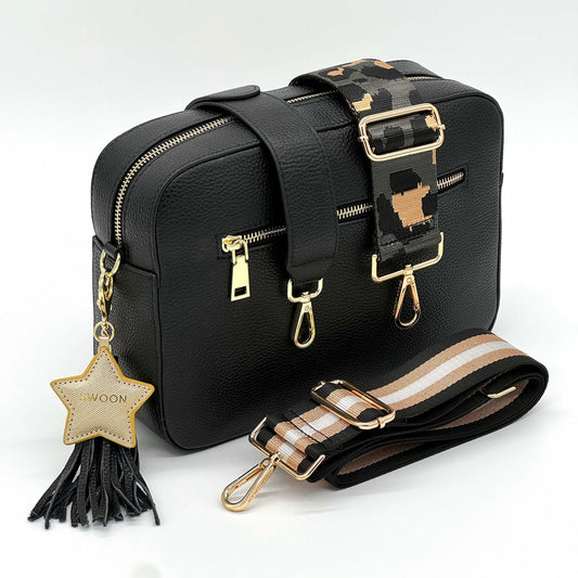 Big Black Shoulder Bag Set by Swoon London