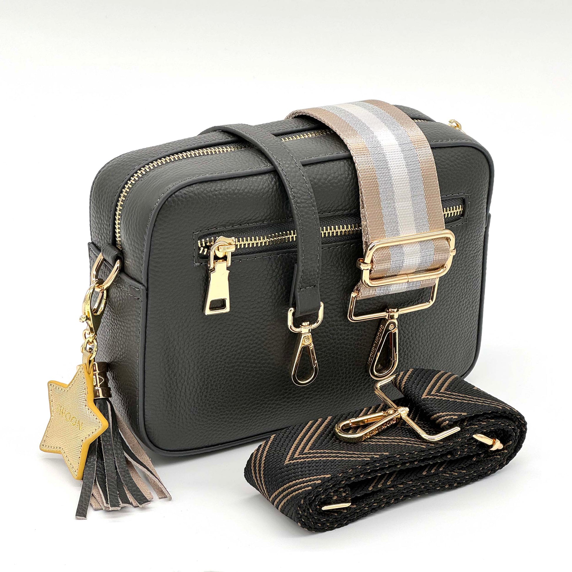 The Blake Leather Crossbody Bag Set by Swoon London