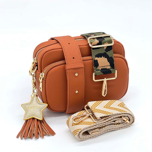 Tan Crossbody Bag Set by Swoon London