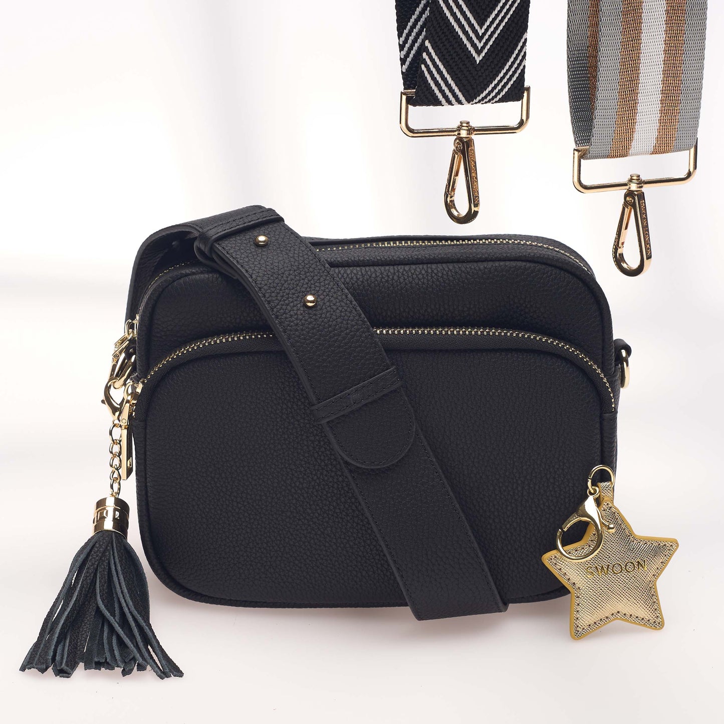 The Urban Explorer Black Crossbody Bag Set - Swoon London