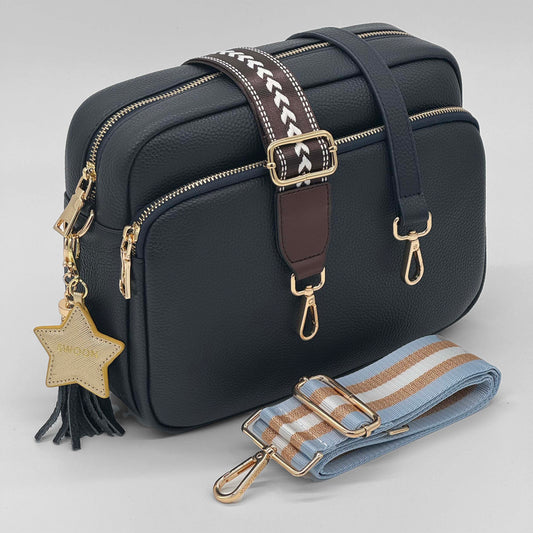 The Work to Weekend Leather Crossbody Bag Set by Swoon London